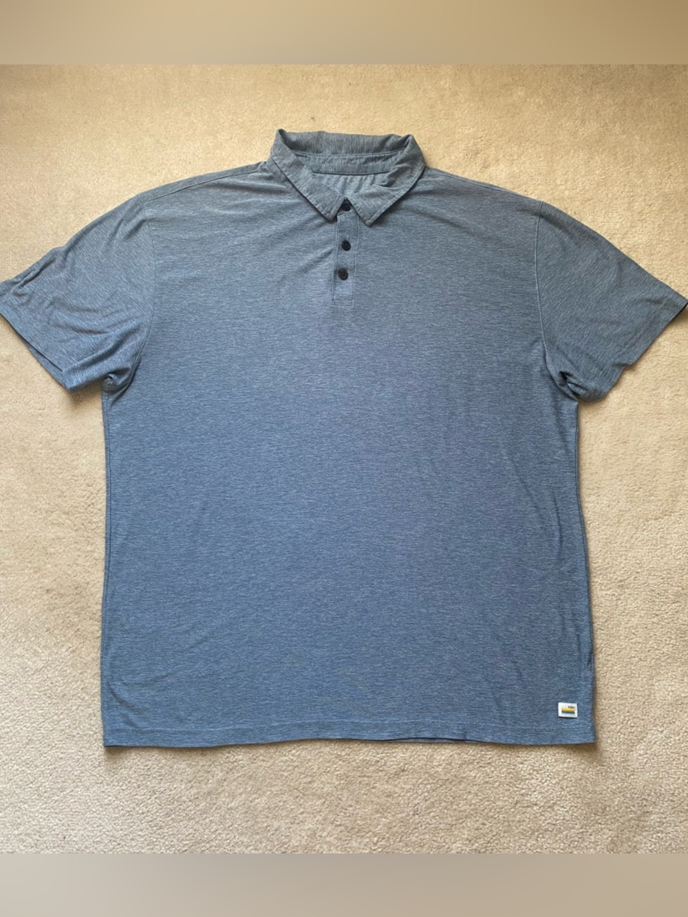 Vuori Strato Tech Short Sleeve Polo Shirt XL Men Blue Heather Performance